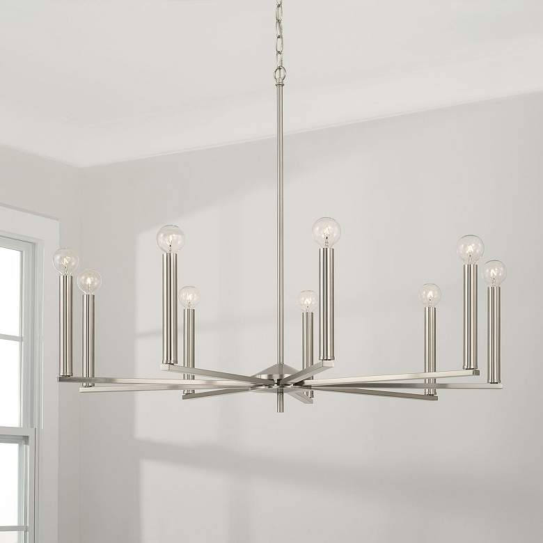 Image 3 Capital Portman 34" Wide Brushed Nickel 9-Light Chandelier more views