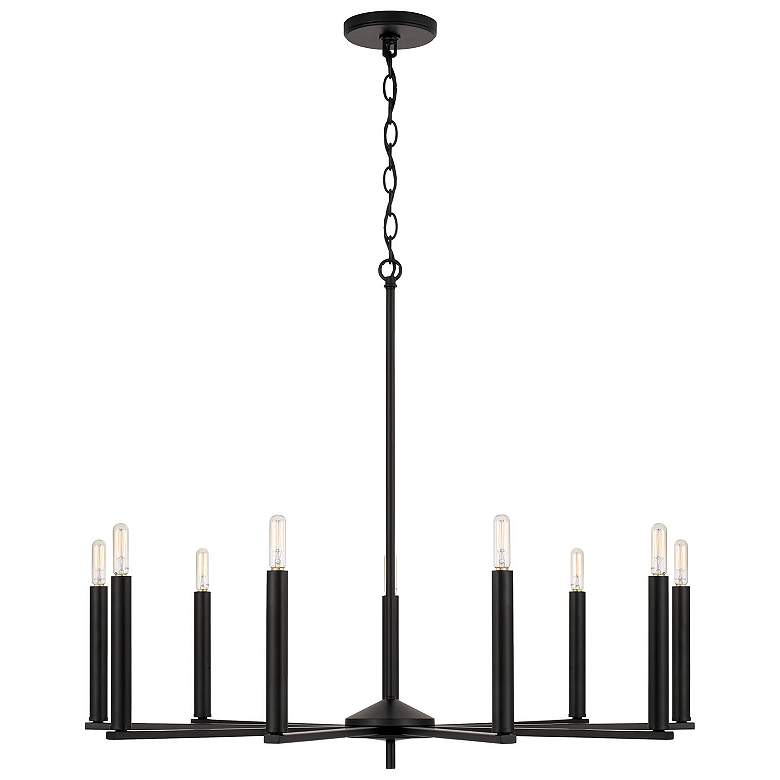 Image 2 Capital Portman 34" Wide Matte Black 9-Light Chandelier