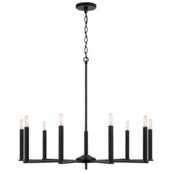 Capital Portman 34" Wide Matte Black 9-Light Chandelier