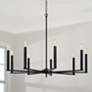 1_Capital Portman 34" Wide Matte Black 9-Light Chandelier