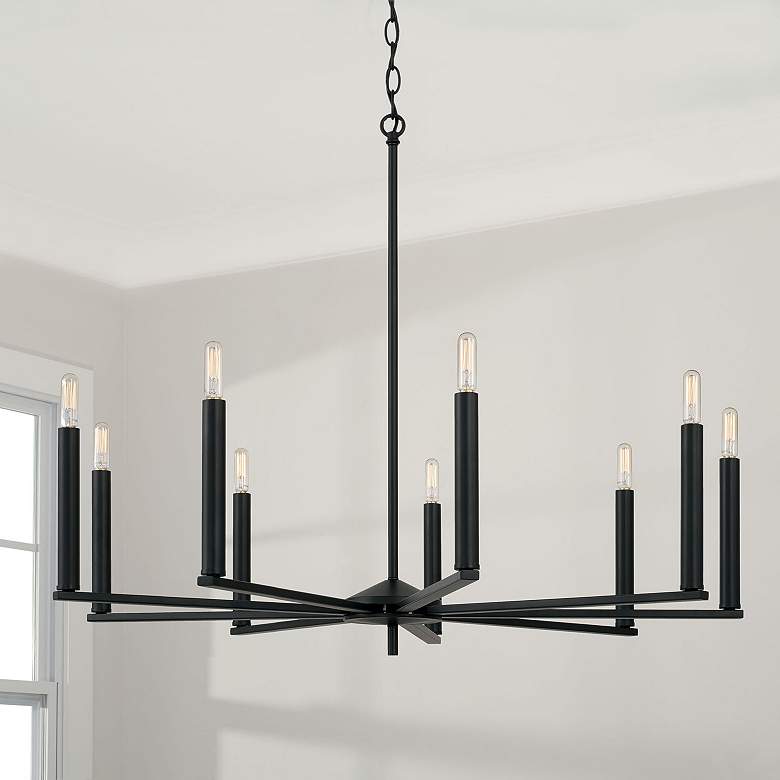 Image 4 Capital Portman 34" Wide Matte Black 9-Light Chandelier more views