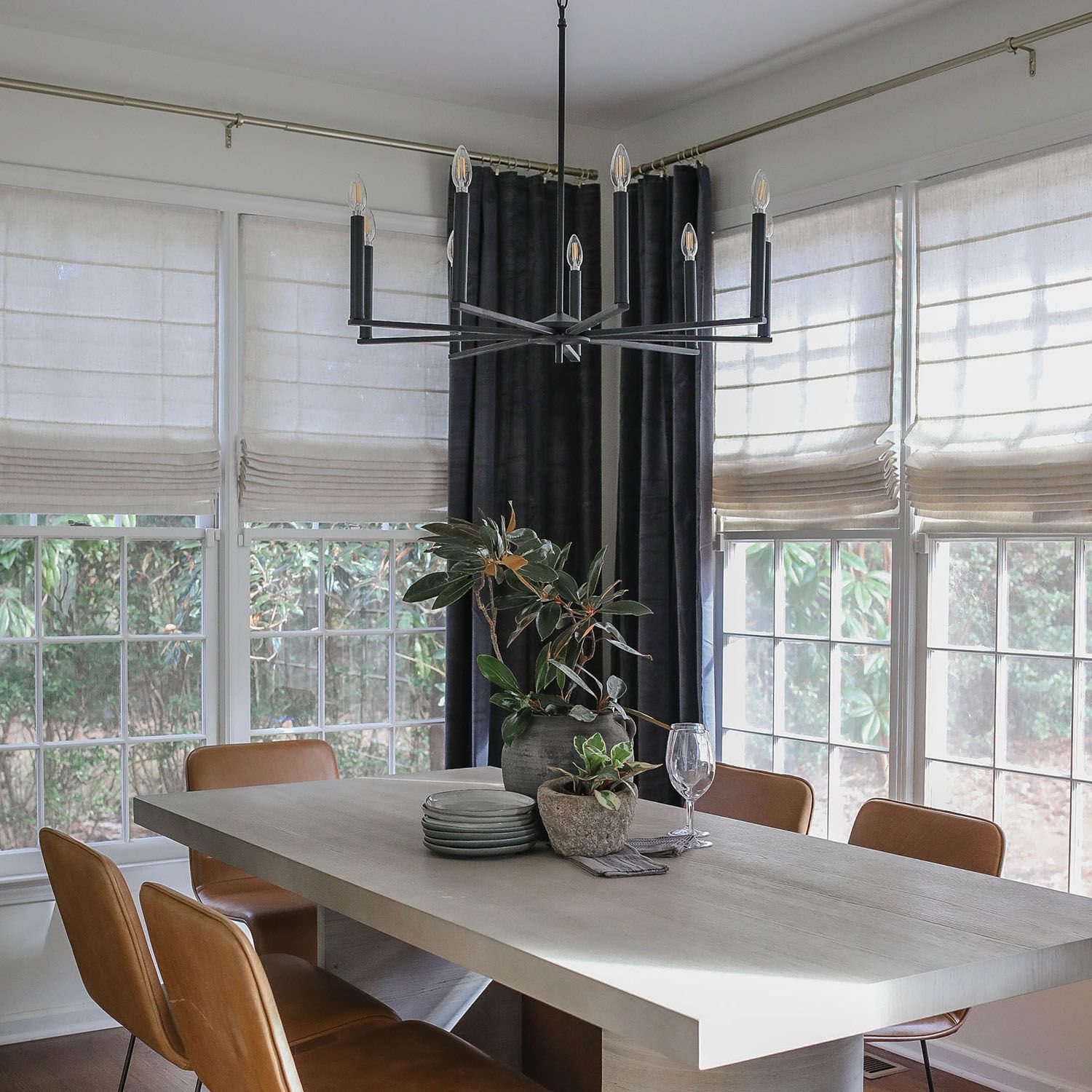 Capital Portman 34" Wide Matte Black 9-Light Chandelier