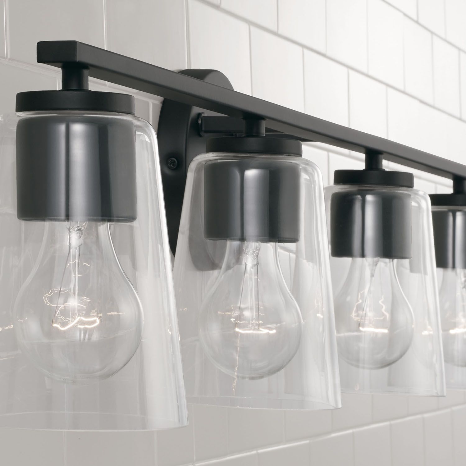 Image 3 Capital Portman 35 1/4" Wide Matte Black 4-Light Bath Light more views