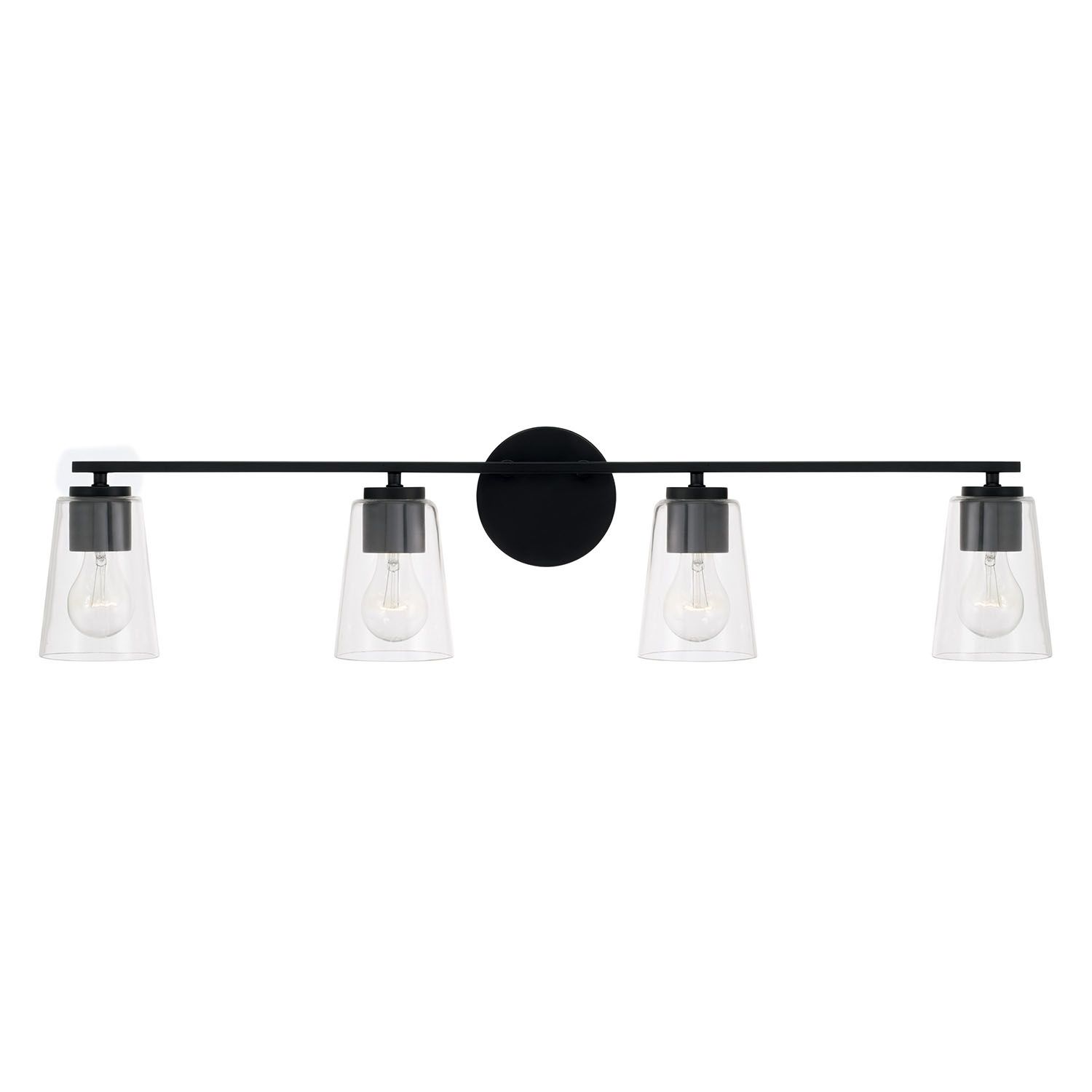 Image 5 Capital Portman 35 1/4" Wide Matte Black 4-Light Bath Light more views