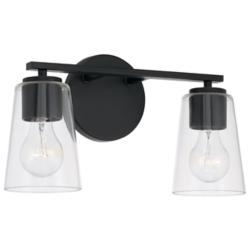 Capital Portman 8 1/4" High Matte Black 2-Light Wall Sconce