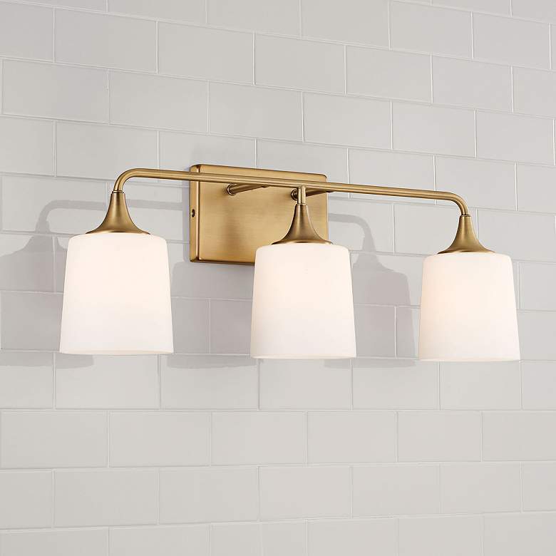 Image 1 Capital Presley 26 1/4" Wide Aged Brass 3-Light Bath Light