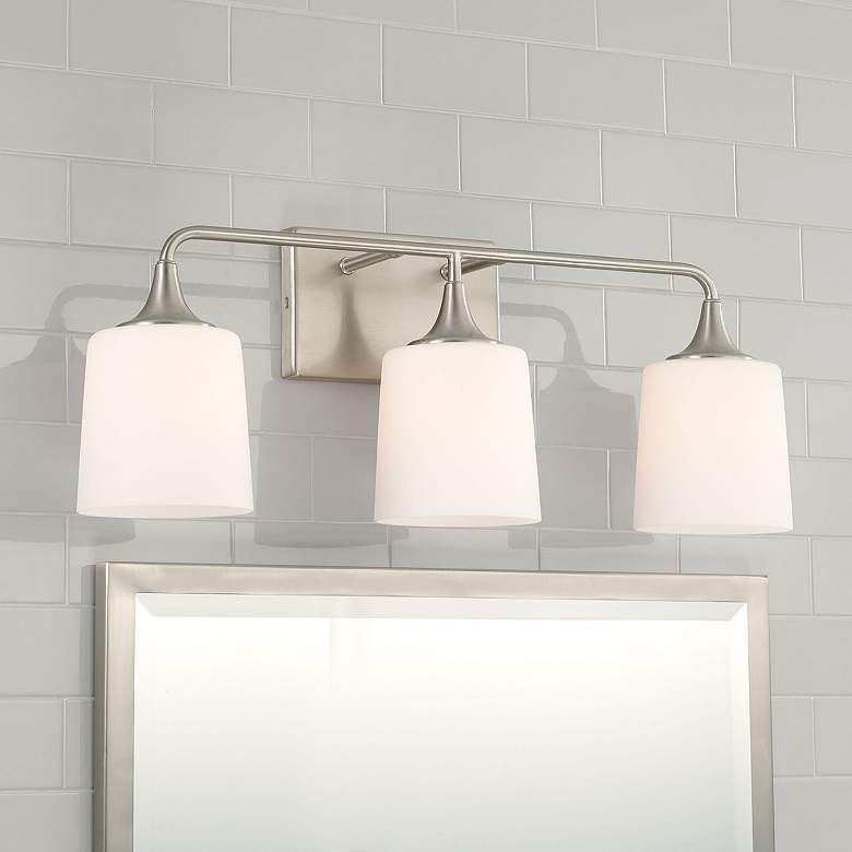 Image 1 Capital Presley 26 1/4"W Brushed Nickel 3-Light Bath Light