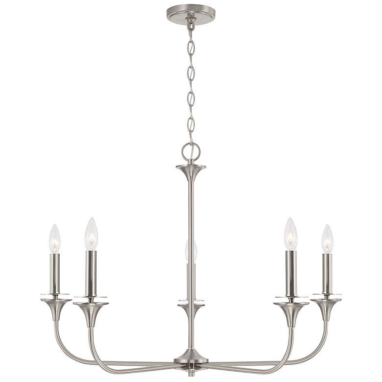 Image 1 Capital Presley 31" Wide Brushed Nickel 5-Light Chandelier