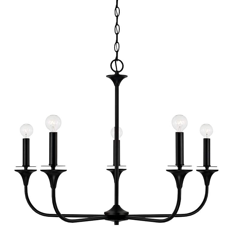 Image 2 Capital Presley 31" Wide Matte Black 5-Light Chandelier