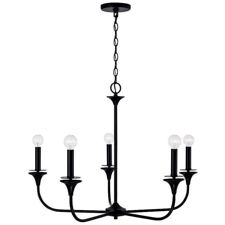 Image 5 Capital Presley 31" Wide Matte Black 5-Light Chandelier more views