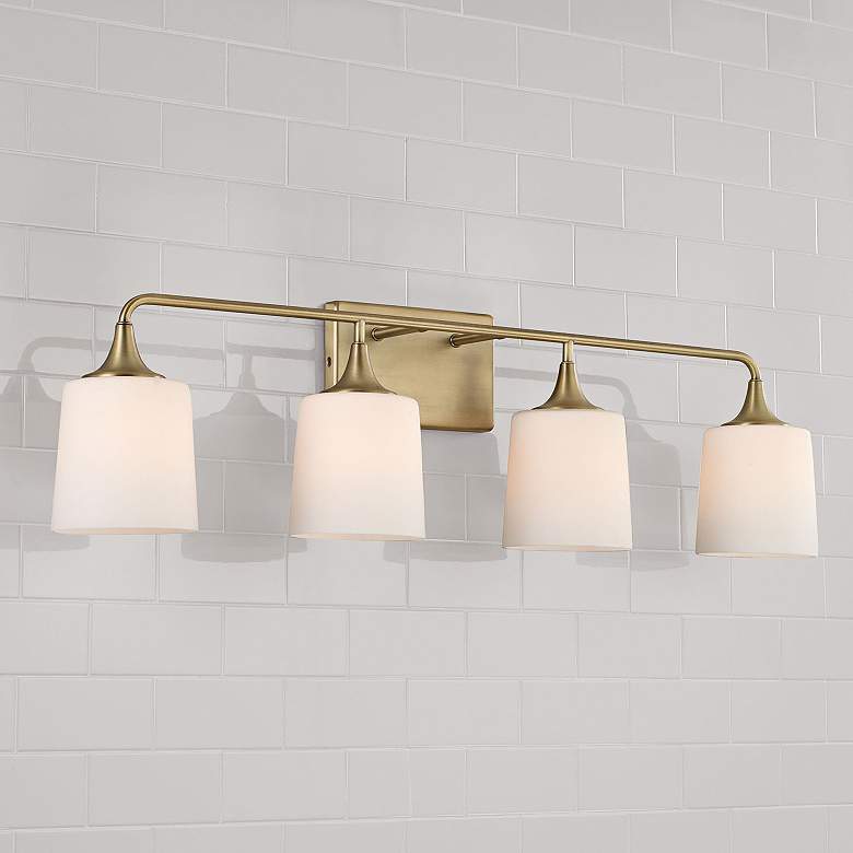 Image 1 Capital Presley 36 3/4" Wide Aged Brass 4-Light Bath Light