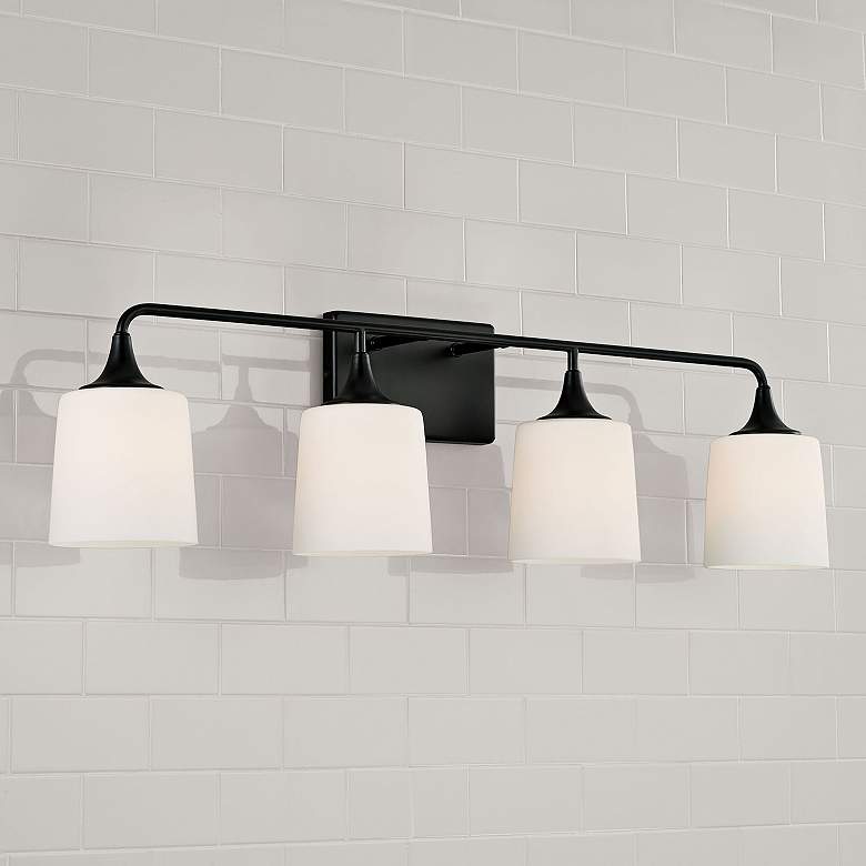 Image 1 Capital Presley 36 3/4" Wide Matte Black 4-Light Bath Light