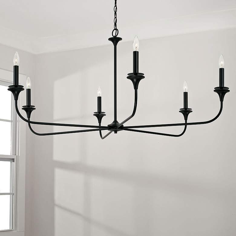 Image 1 Capital Presley 49" Wide Matte Black 6-Light Chandelier