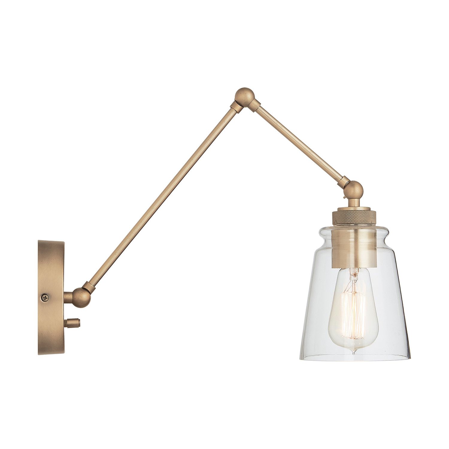 Image 7 Capital Profile Aged Brass Adjustable Swing Arm Wall Lamp more views