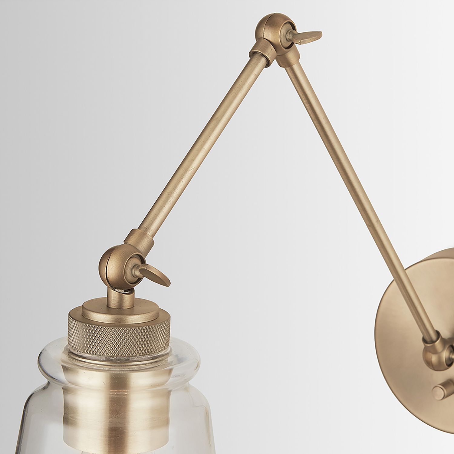 Capital Profile Aged Brass Adjustable Swing Arm Wall Lamp