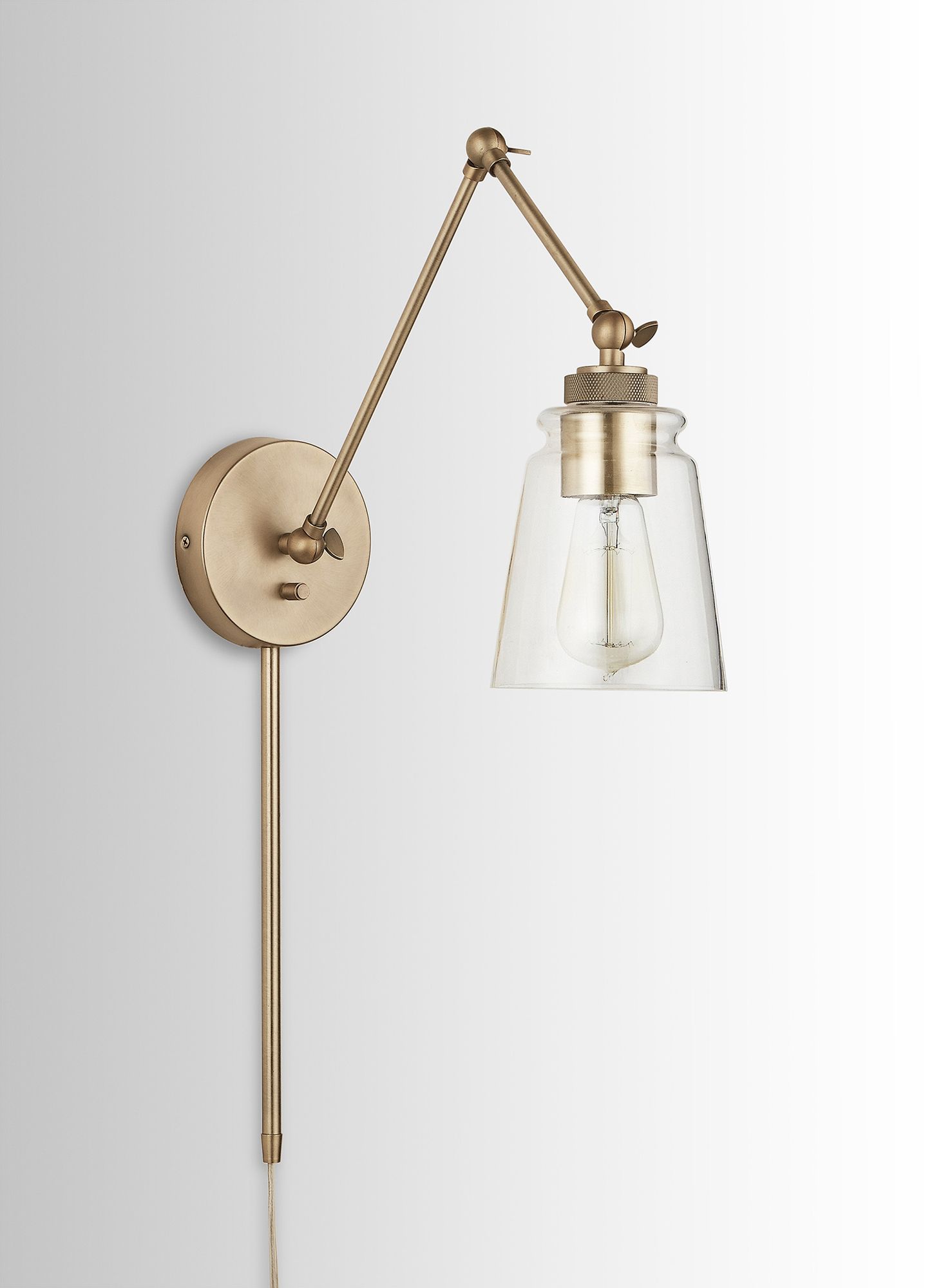 Capital Profile Aged Brass Adjustable Swing Arm Wall Lamp