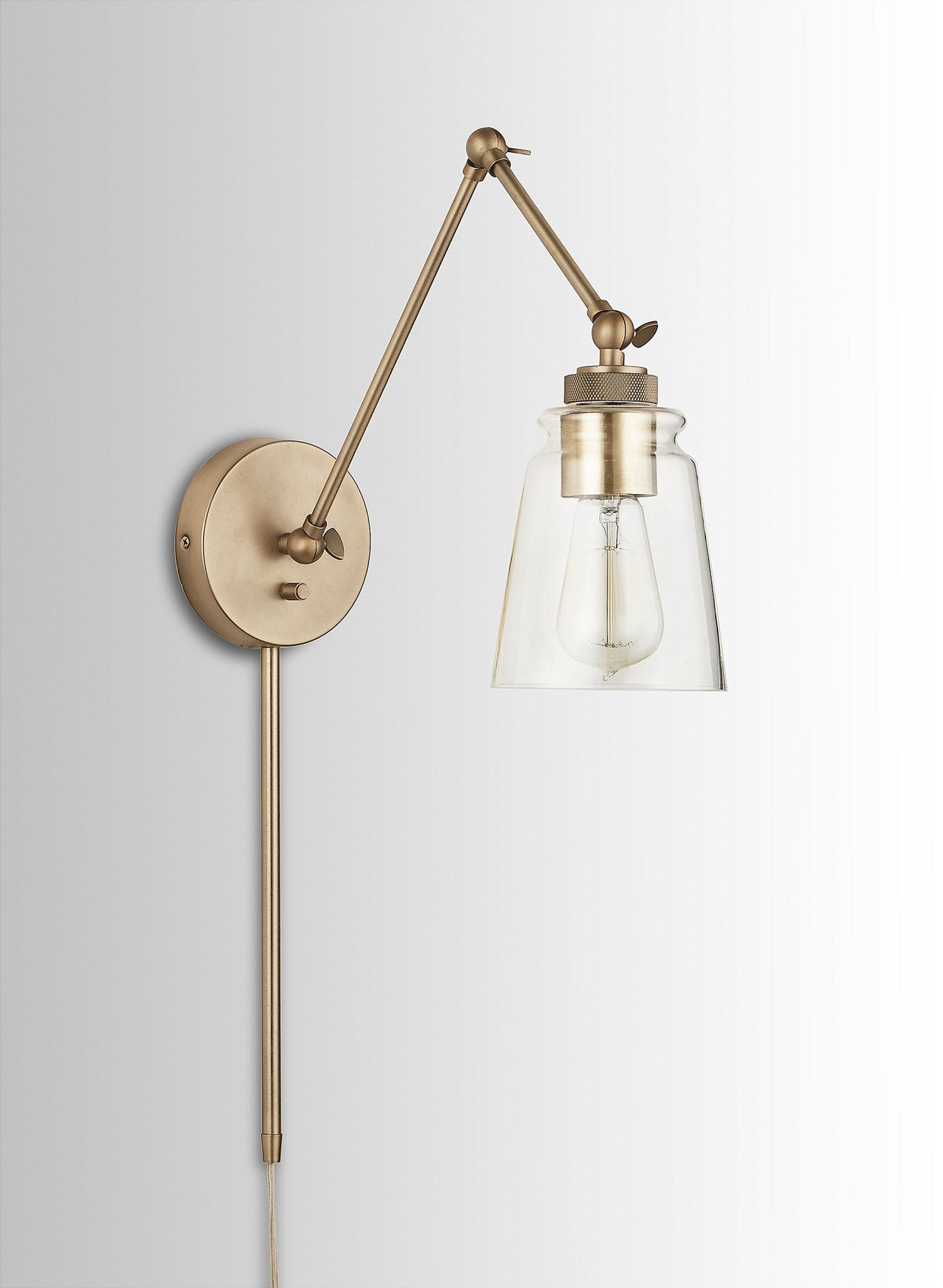 Capital Profile Aged Brass Adjustable Swing Arm Wall Lamp