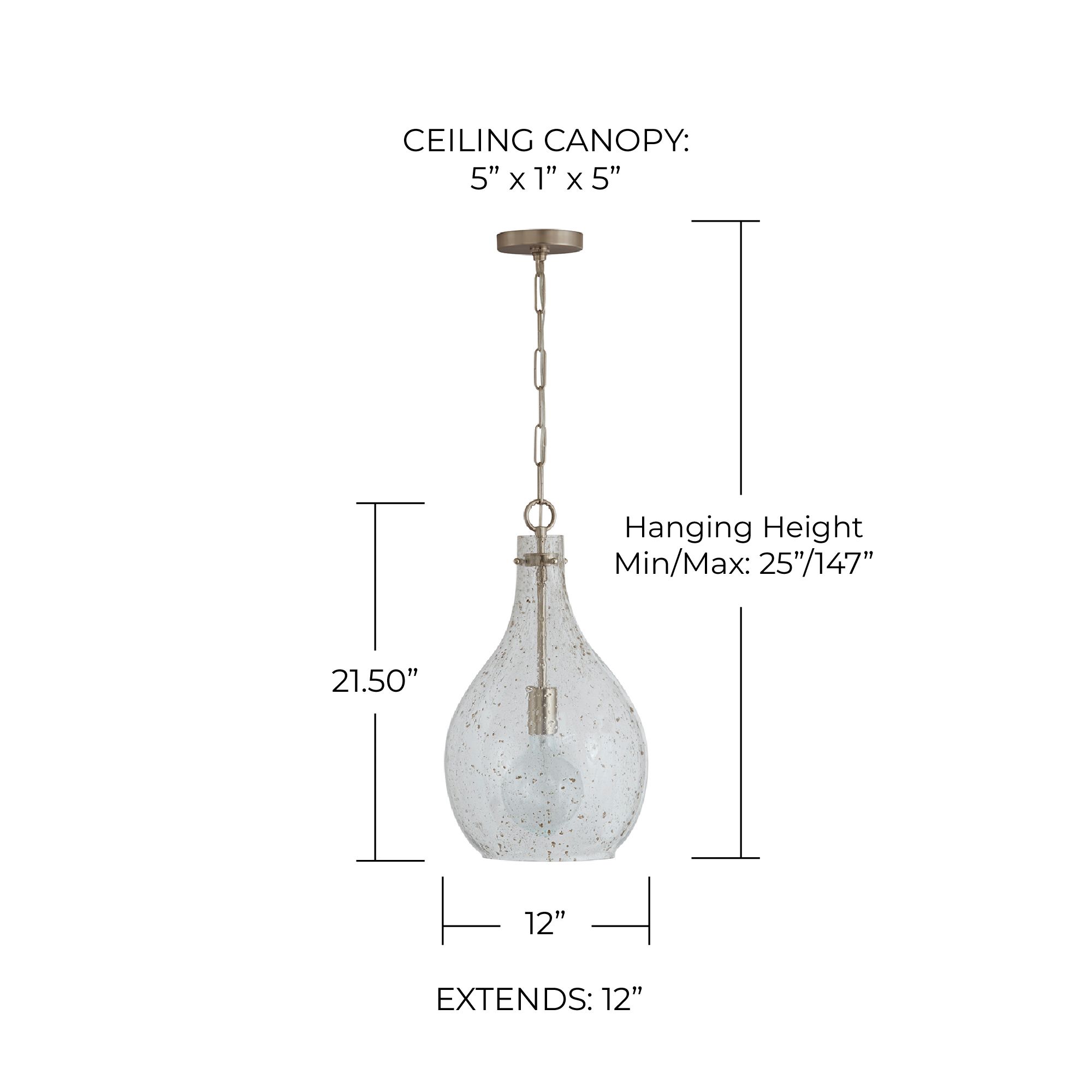 Capital Rabun 12" Wide Brushed Nickel Mini Pendant