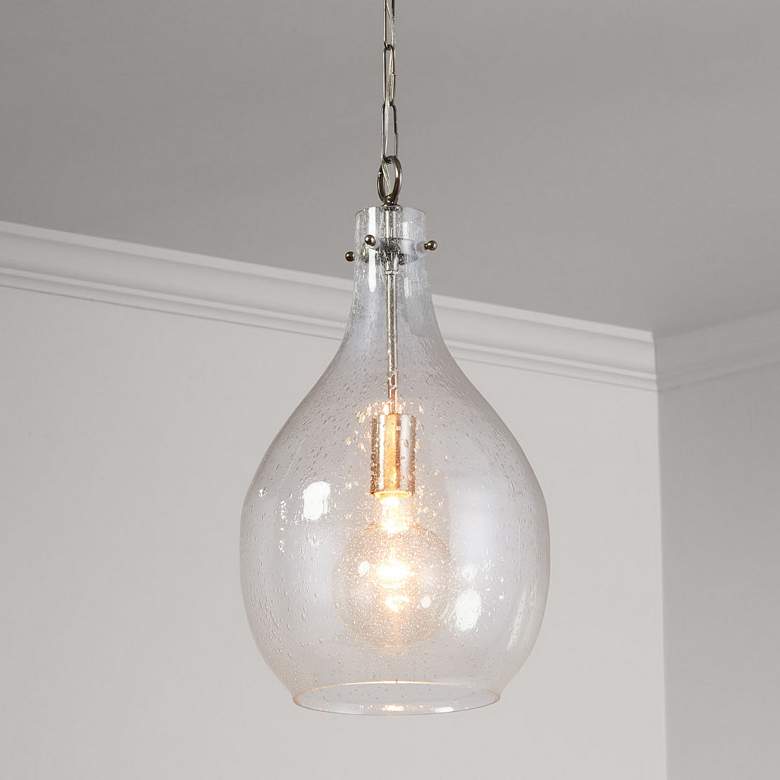 Image 1 Capital Rabun 12" Wide Brushed Pewter Teardrop Mini Pendant