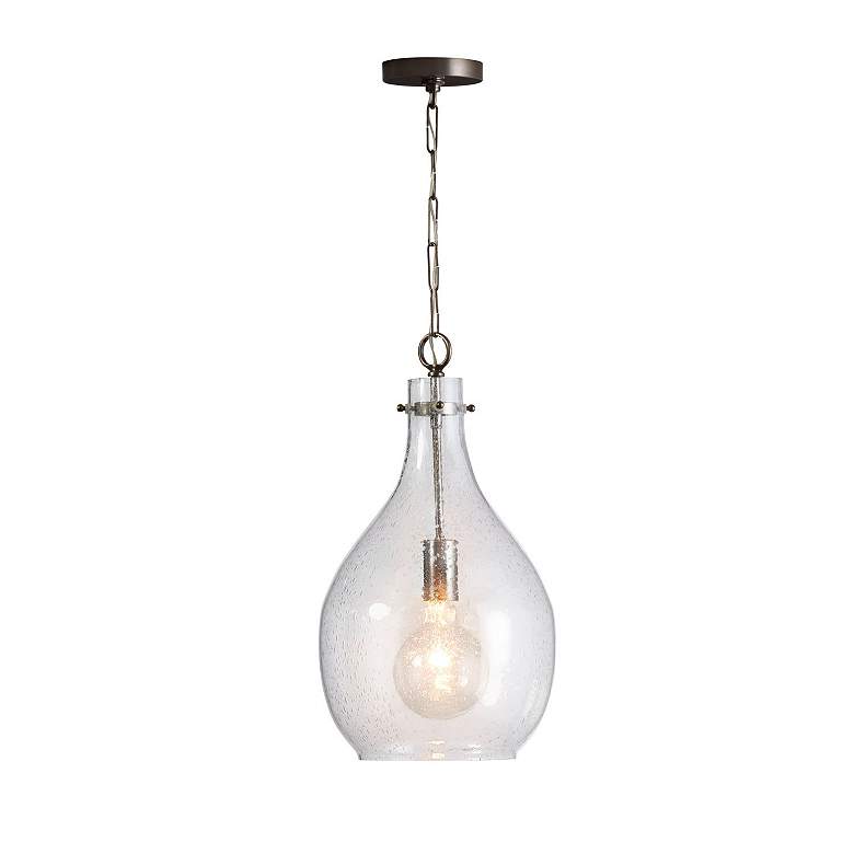 Image 5 Capital Rabun 12" Wide Brushed Pewter Teardrop Mini Pendant more views