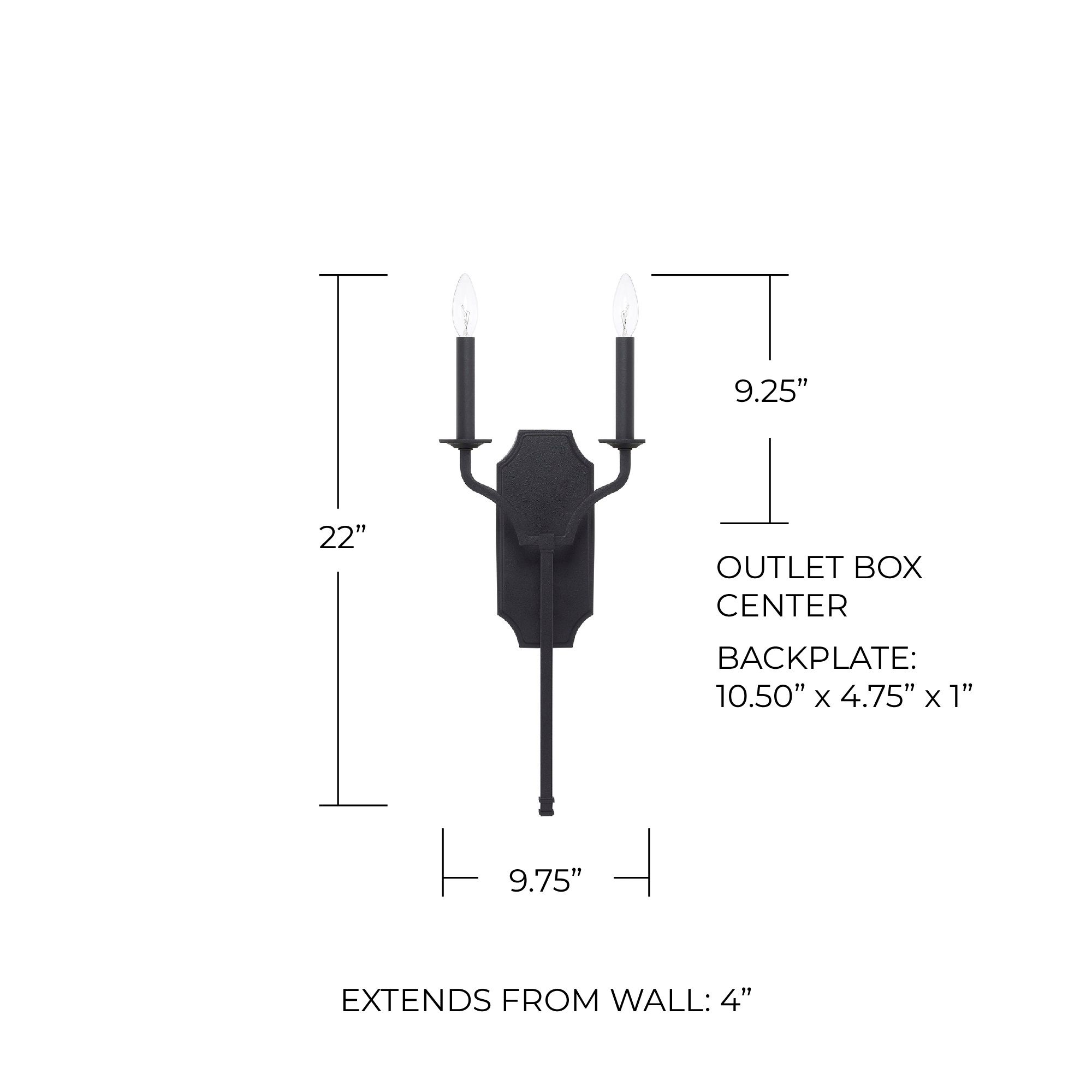 Image 2 Capital Ravenwood 22" High Black Iron 2-Light Wall Sconce more views