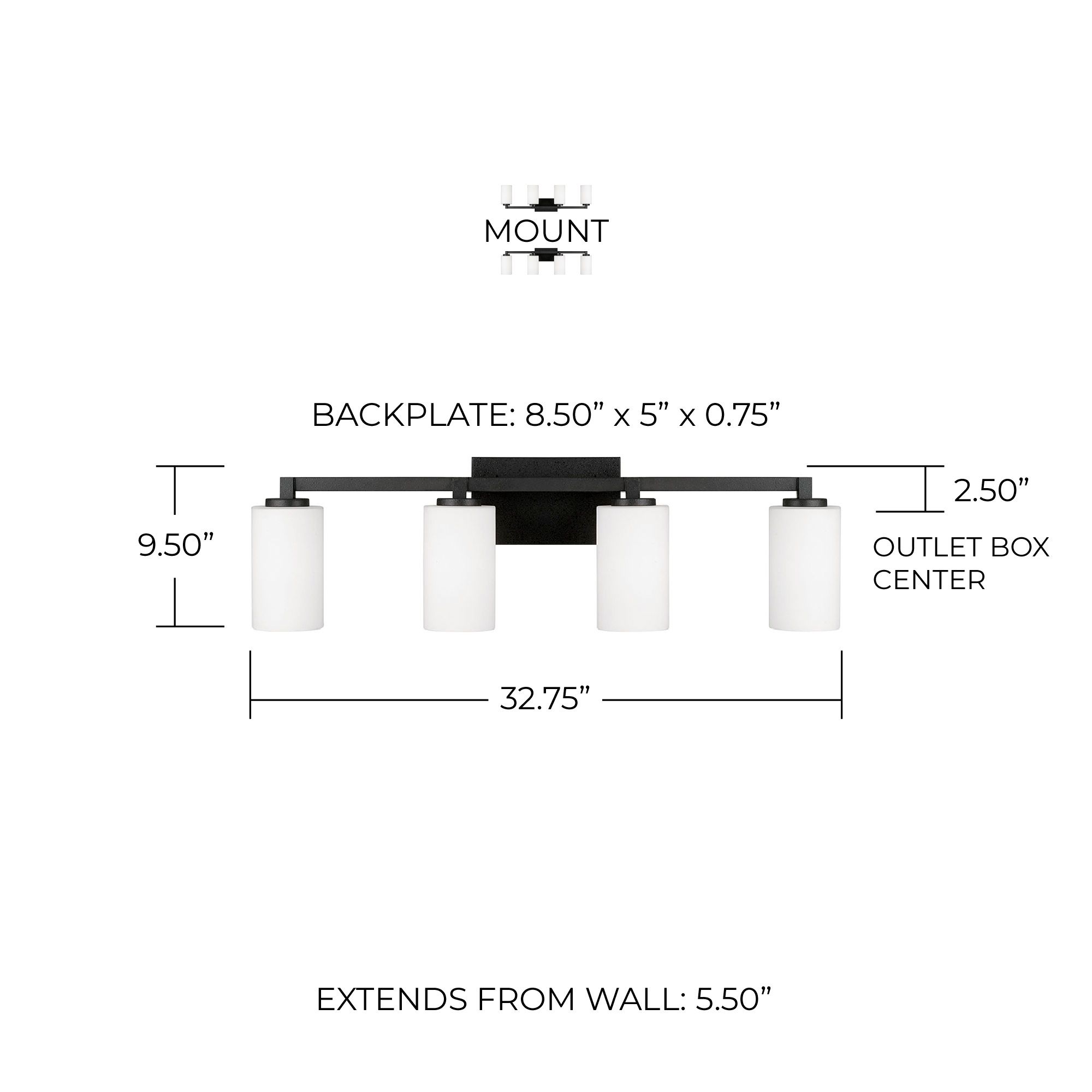 Image 5 Capital Ravenwood 32 3/4" Wide Black Iron 4-Light Bath Light more views