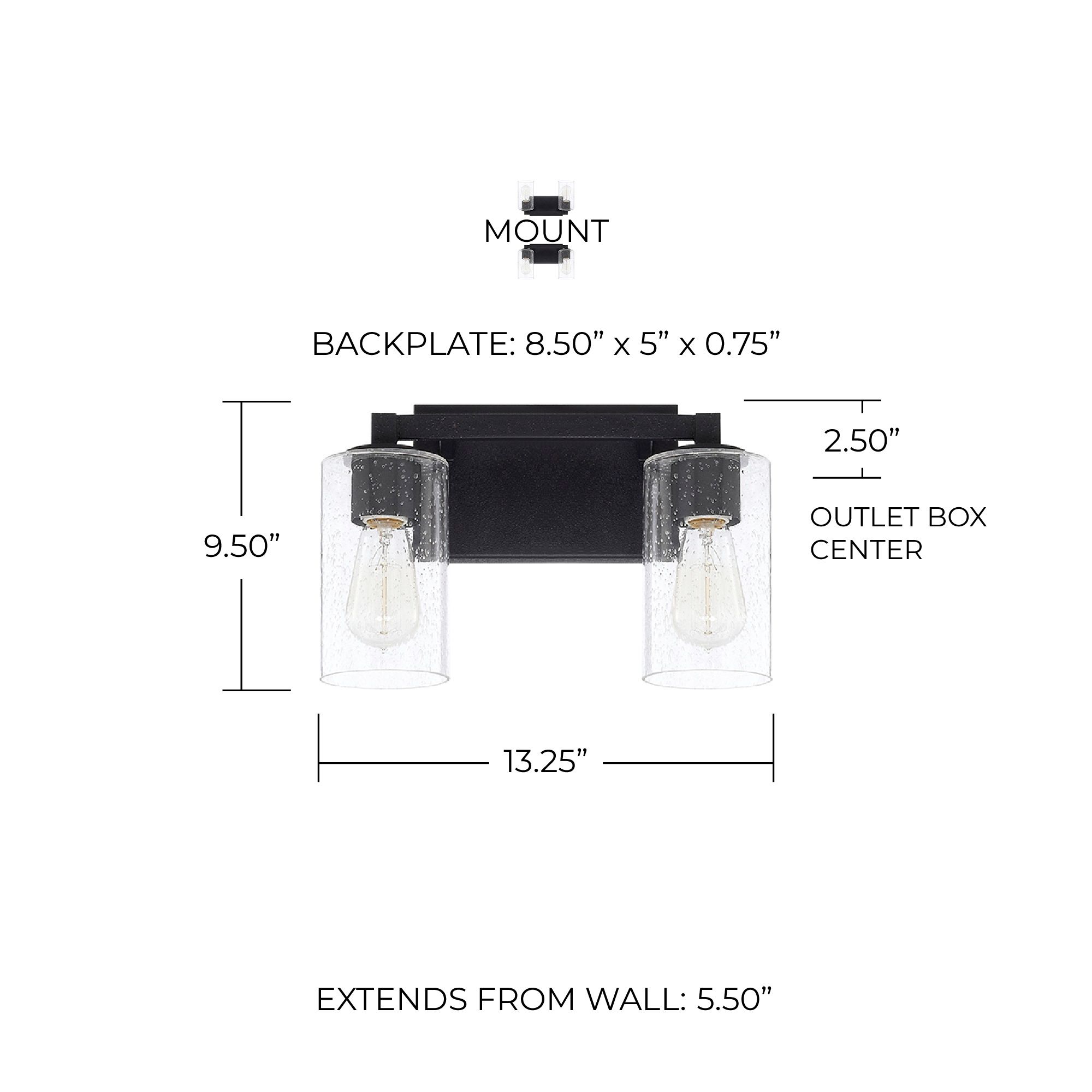 Image 2 Capital Ravenwood 9 1/2" High Black Iron 2-Light Wall Sconce more views