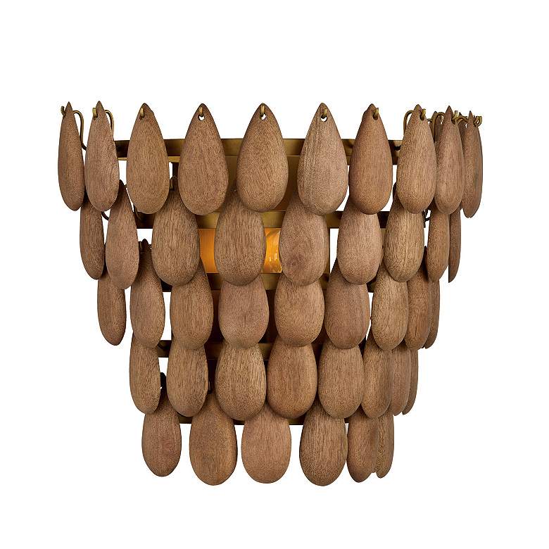 Image 4 Capital Ravi 12"H Patinaed Brass and Light Wood Wall Sconce more views