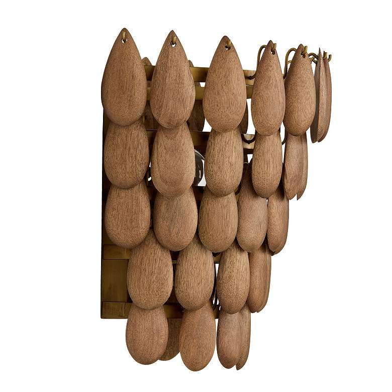 Image 5 Capital Ravi 12"H Patinaed Brass and Light Wood Wall Sconce more views