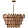 Capital Ravi 28 3/4" Patinaed Brass and Wood Modern Tiered Pendant