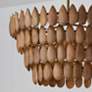 3_Capital Ravi 28 3/4" Patinaed Brass and Wood Modern Tiered Pendant more views