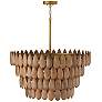 4_Capital Ravi 28 3/4" Patinaed Brass and Wood Modern Tiered Pendant more views