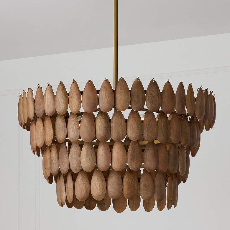 Image 1 Capital Ravi 28 3/4"W Patinaed Brass 4-Tier Pendant Light