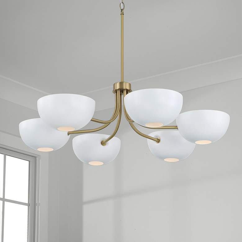 Image 7 Capital Reece 34" Wide Aged Brass 6-Light Classic Chandelier more views