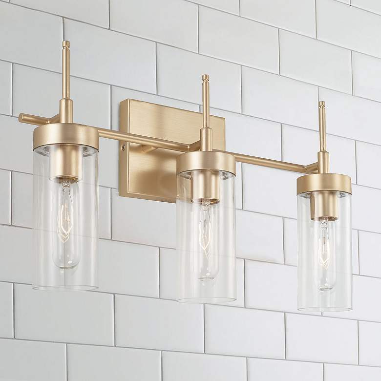 Image 1 Capital Riley 19" Wide Soft Gold 3-Light Vanity Bath Light