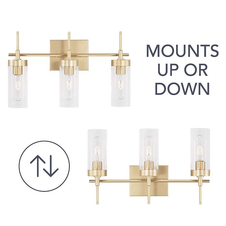 Image 6 Capital Riley 19" Wide Soft Gold 3-Light Vanity Bath Light more views