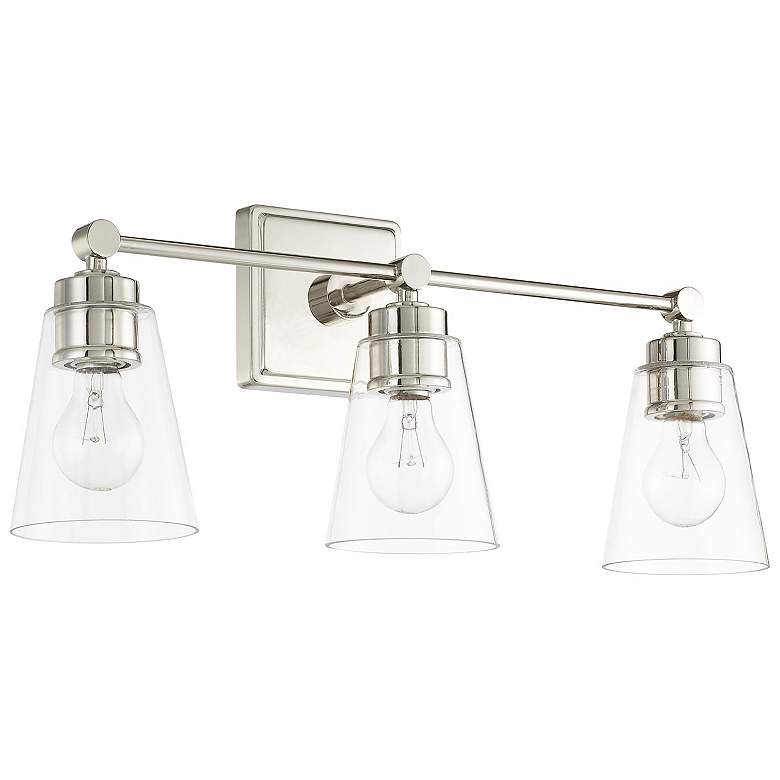 Image 1 Capital Rory 23"W Polished Nickel 3-Light Vanity Bath Light