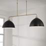 1_Capital Ross 44" Wide Aged Brass 2-Light Linear Chandelier
