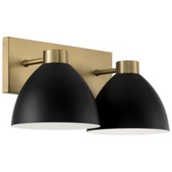 Capital Ross 8"H Aged Brass and Black 2-Light Wall Sconce