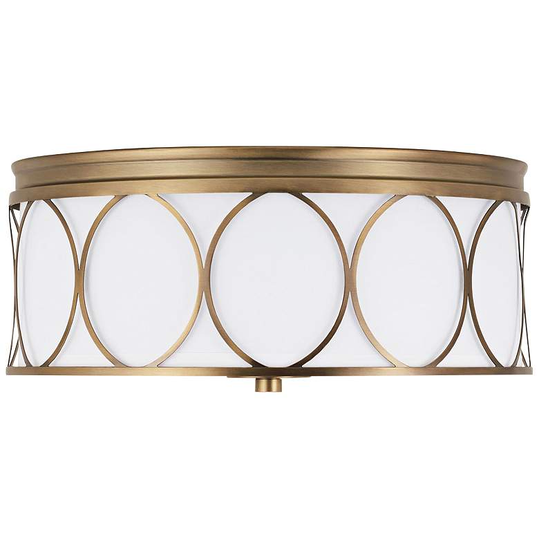 Image 2 Capital Rylann 15" Wide Aged Brass Drum Ceiling Light