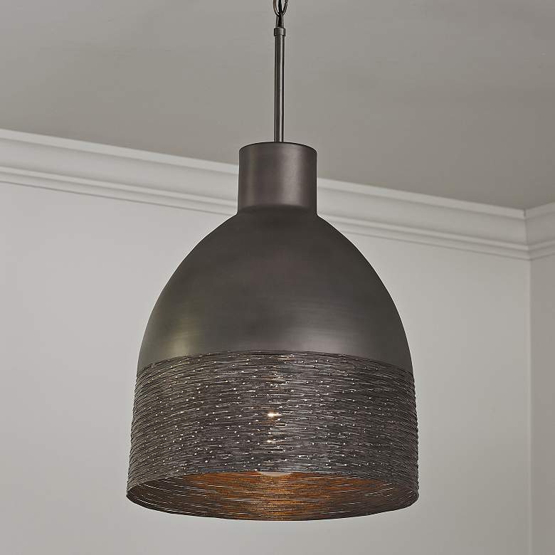 Image 1 Capital Sana 15" Wide Gray Iron Dome Pendant Light