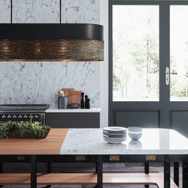 Image 4 Capital Sana 43" Wide Gray Iron Linear Pendant Light more views