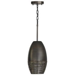 Capital Sana 8" Wide Gray Iron Mini Pendant