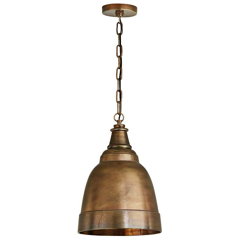 Image 2 Capital Sedona 12" Wide Oxidized Brass Bell Mini Pendant
