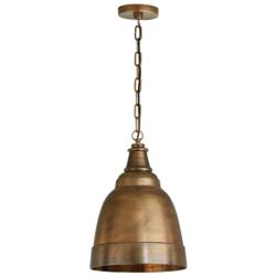 Capital Sedona 12" Wide Oxidized Brass Bell Mini Pendant