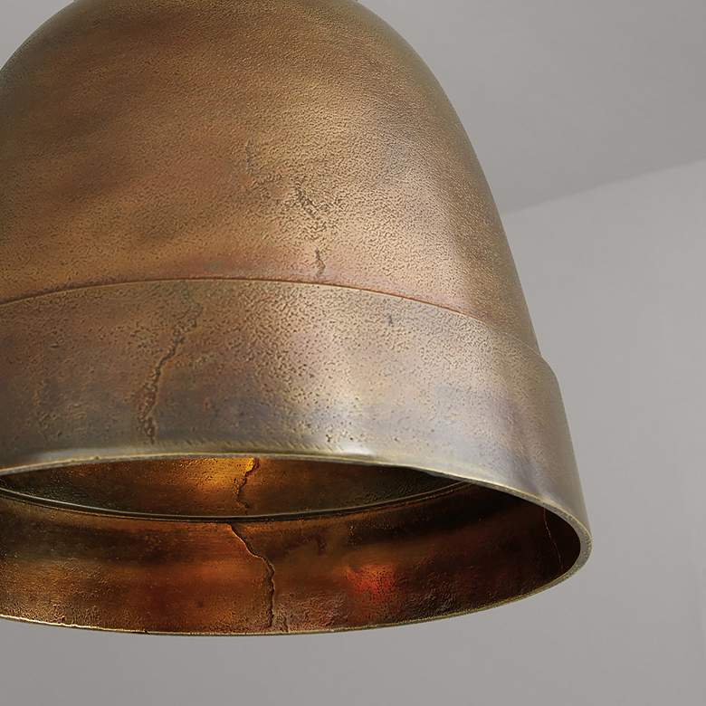 Image 3 Capital Sedona 12" Wide Oxidized Brass Bell Mini Pendant more views