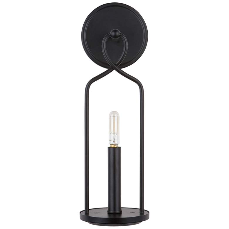 Image 2 Capital Sonnet 16 1/4" High Matte Black Metal Wall Sconce
