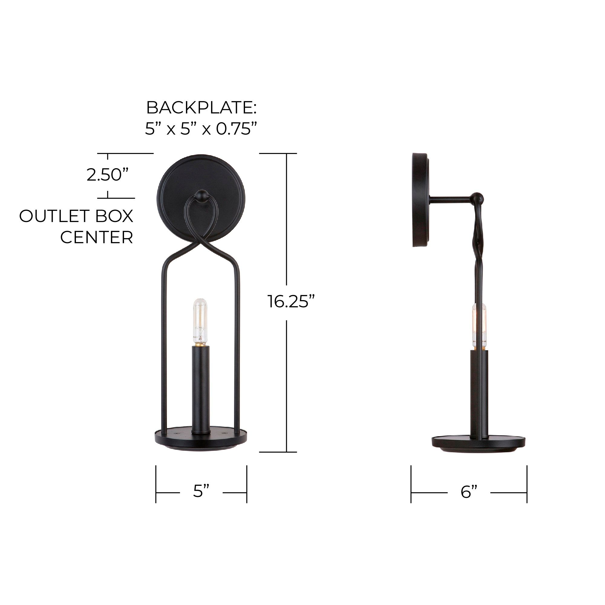 Image 7 Capital Sonnet 16 1/4" High Matte Black Metal Wall Sconce more views