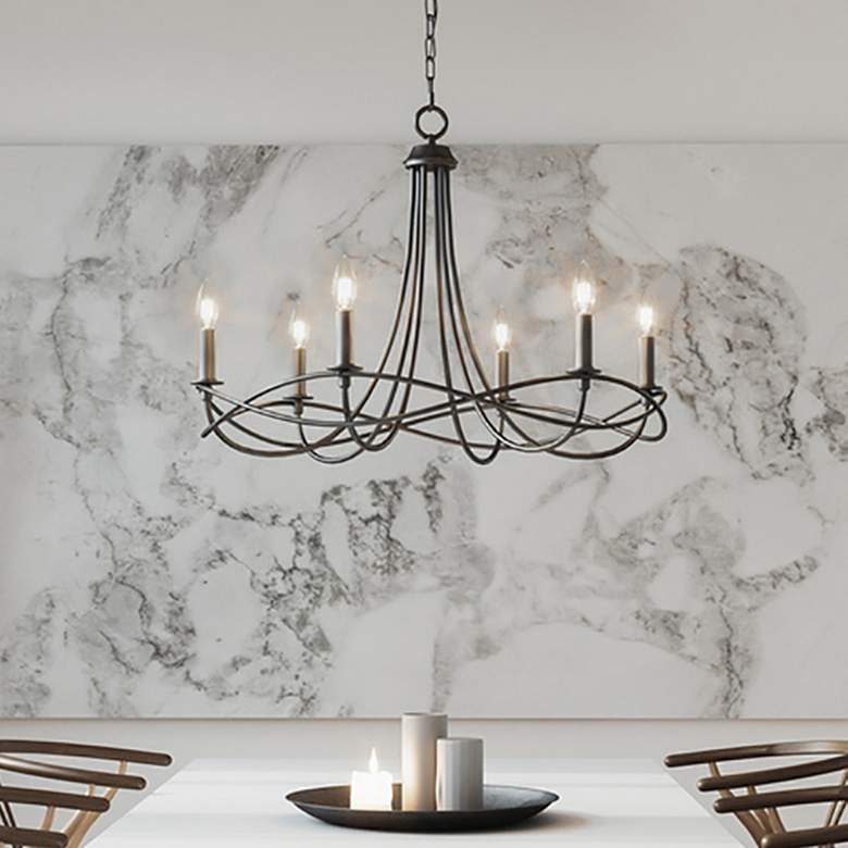 Image 1 Capital Sonnet 29 1/2" Wide Matte Black 6-Light Chandelier
