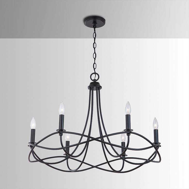 Image 6 Capital Sonnet 29 1/2" Wide Matte Black 6-Light Chandelier more views